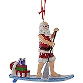 Paddle Board Santa Ornament