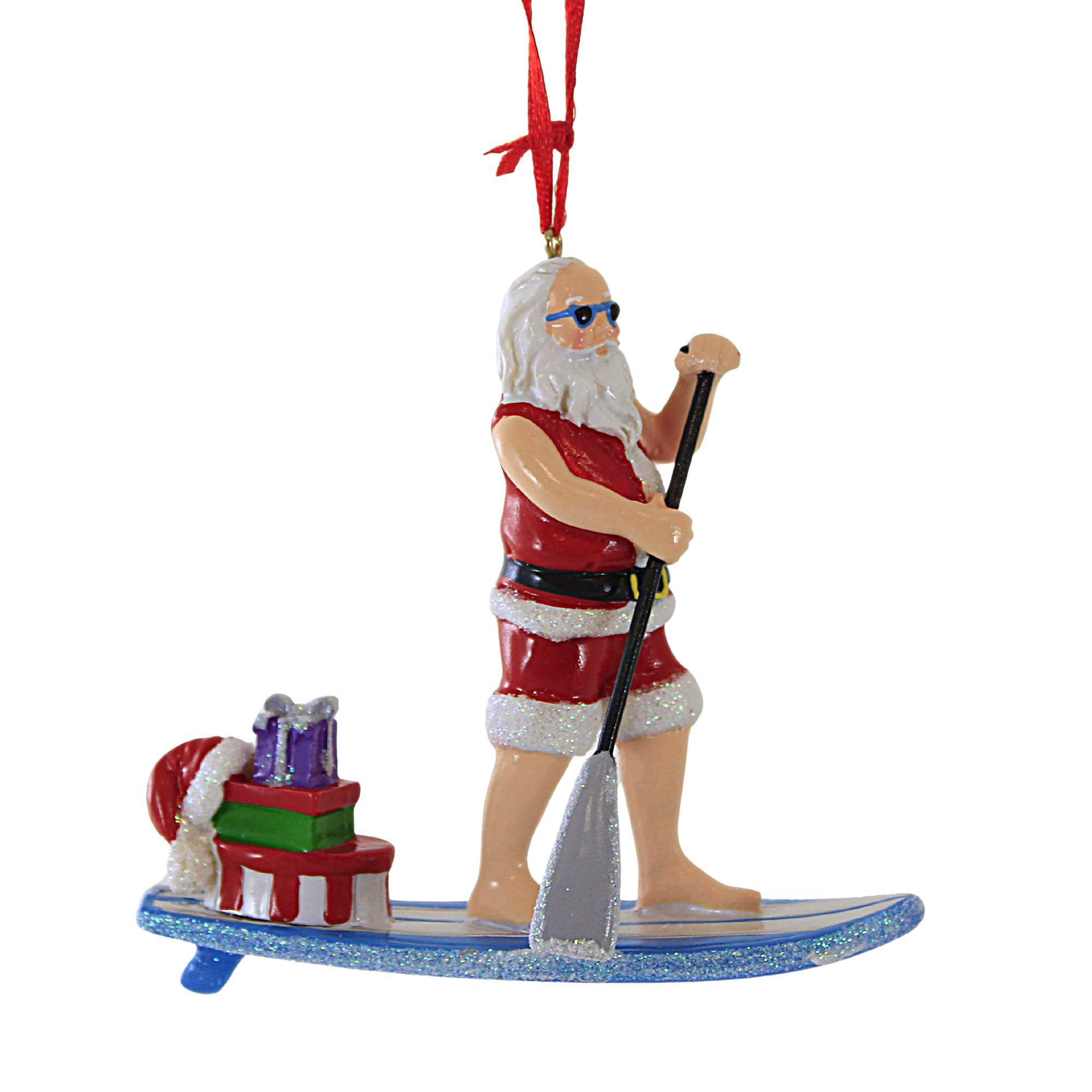Kurt Adler Paddle Board Santa Ornament