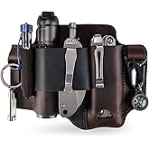 ST1 Leather Multitool Sheath - EDC Belt Organizer for Leatherman Tools, Flashlight, Pen, and Keychain Clip, Durable and Stylish, Great for Work and Daily Use, Ideal Gift for Men