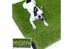 SUWUYUE Artificial Grass Outdoor Turf, 4 x 5 FT 0.8" Thick Fake Grass Rug Realistic Synthetic Grass Carprt Decor Soft Astrotu