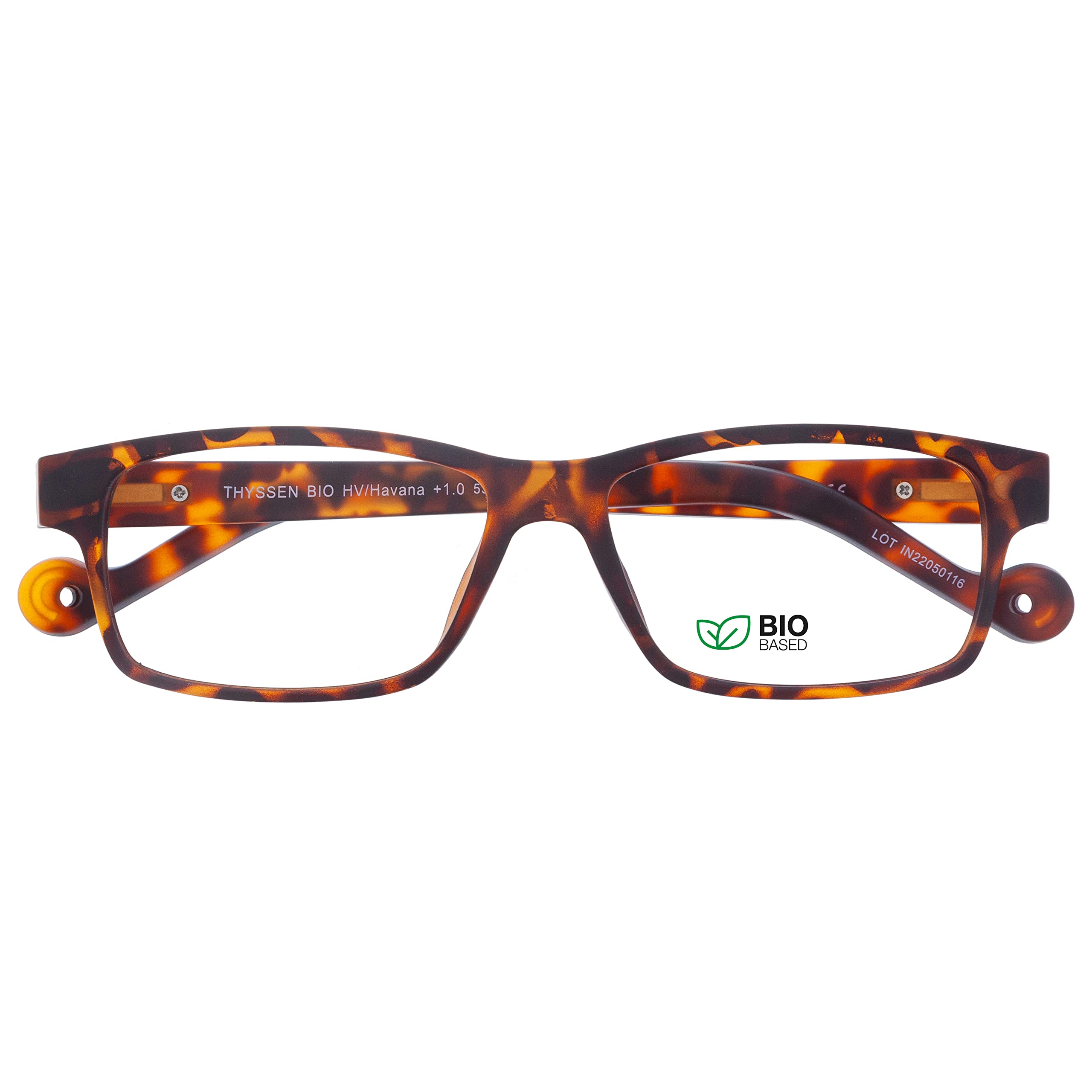 DIDINSKY CherryDIDINSKY readers presbyopia reading glasses anti blue light for men and women. Rubber touch, flexible temples and anti-reflective lenses. Havana +1.0 - THYSSEN BIO