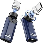 240W Fast Charging USB C Magnetic Adapter(2Pack),9 Pin Rotating 360&180 Degree Magnetic USB Type C Right Angle Adapter compatible with iPhone 17/16/15,MacBook Pro/Air,iPad Series,Samsung,Tablet,Laptop