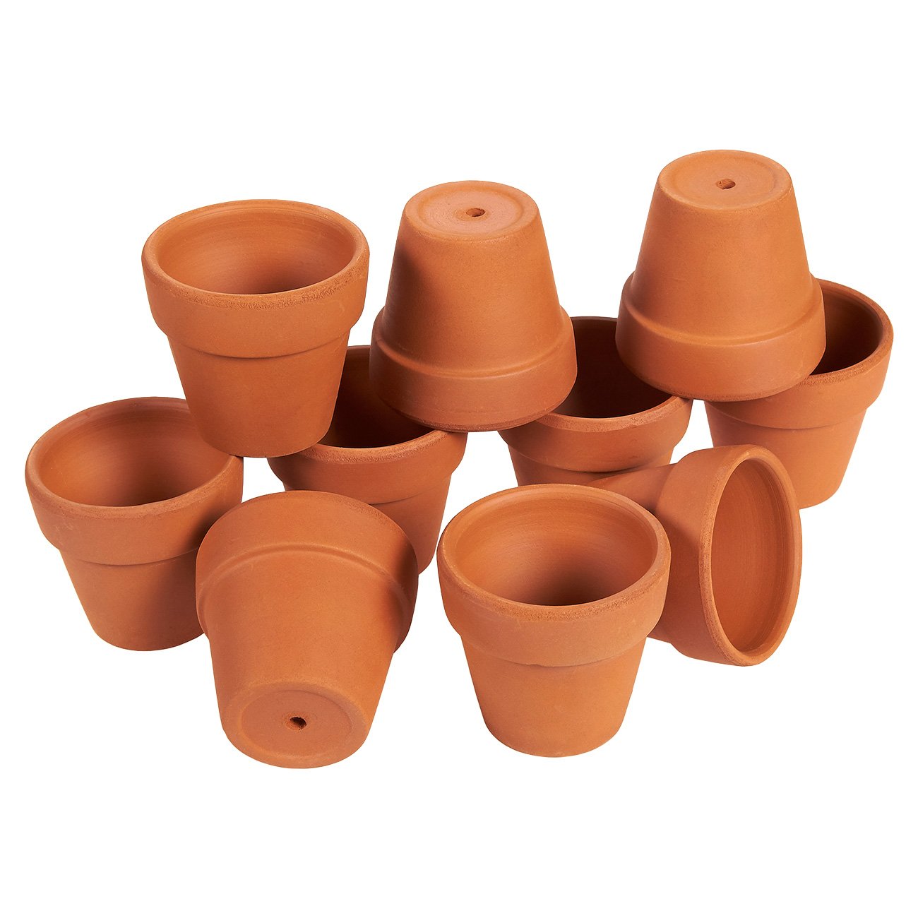 Terra Cotta Pots - 10-Count Terracotta Pots, 2.6-Inch Mini Flower Pots with Drainage Holes, Clay Flower Pots Small Ceramic Pottery Nursery Planters for Cacti and Succulent Plants