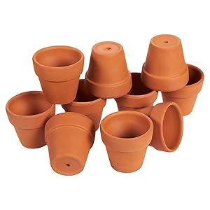 Terra Cotta Pots - 10-Count Terracotta Pots, 2.6-Inch Mini Flower Pots with Drainage Holes, Clay Flower Pots Small Ceramic Pottery Nursery Planters for Cacti and Succulent Plants