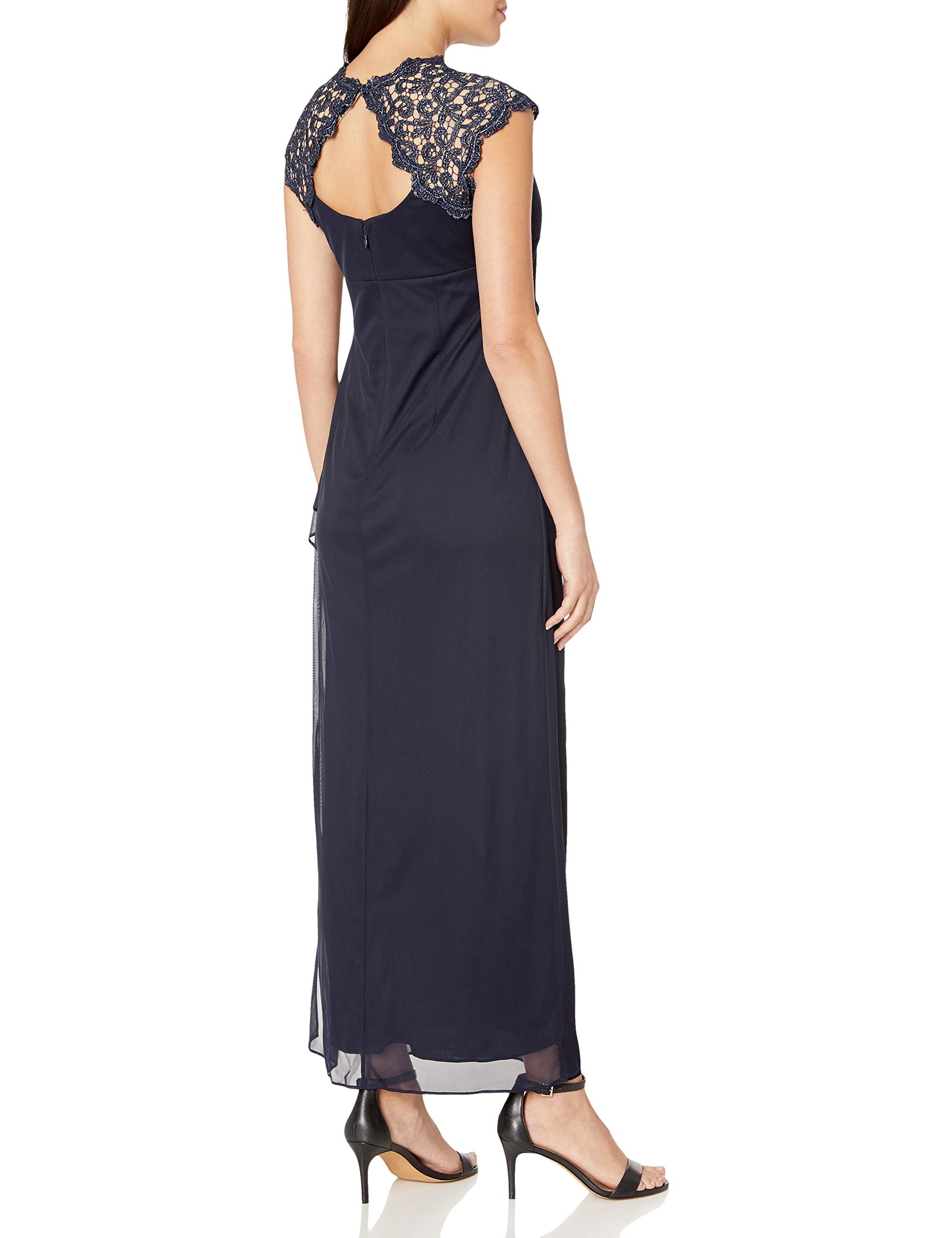 Alex Evenings Women's Metallic Cutout Lace Dress (Petite and Regular Sizes)