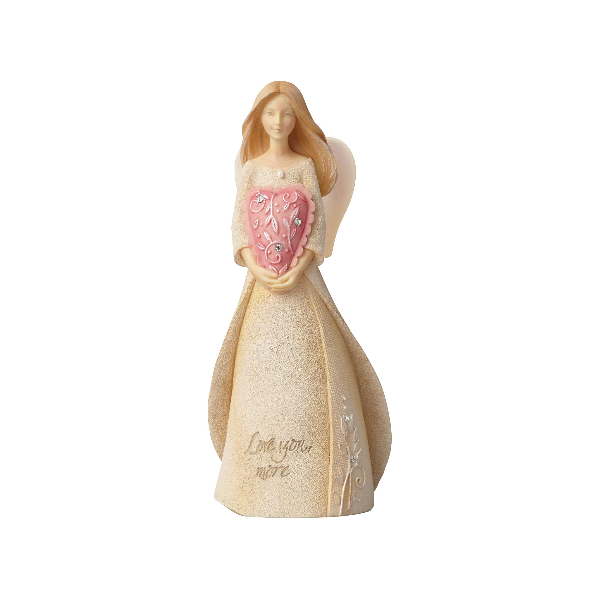 Enesco Foundations Love You More Mini Angel, 4.53" Polyresin Figurine