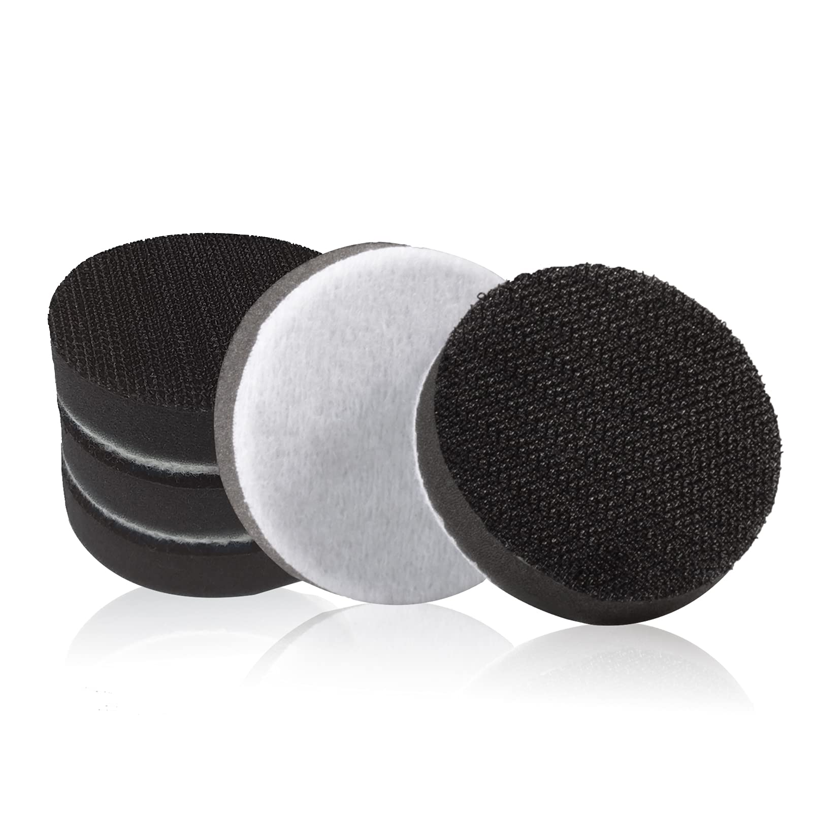 LEONTOOL 5 Pack 2 Inch (50mm) Hook and Loop Soft Foam Buffering Pad No Hole Sponge Cushion Buffer Pad High Density Foam Sanding Pads for Orbital Sander Soft Interface Pad