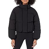 Amazon Essentials Women's Cropped Full-Zip Puffer Jacket (Quilted Matte or Sherpa Fleece)