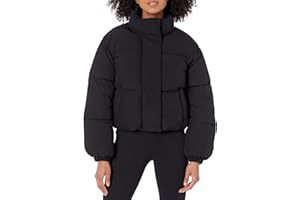 Amazon Essentials Womens Cropped Full-Zip Puffer Jacket (Quilted Matte or Sherpa Fleece)