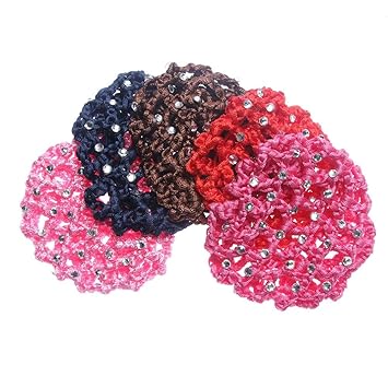 Women S Accessories Diamante Bun Hair Net Thick Colour Mesh Fabric