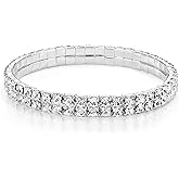 Zealmer Sparkle Multicolor Rhinestone Stackable Stretch Bracelets for Women