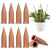 VIVOSUN 10Pcs Self-Watering Spikes, 7 Inch Hexagonal Terracotta Watering Stakes, Auto-Water Device, Planter Insert for Indoor