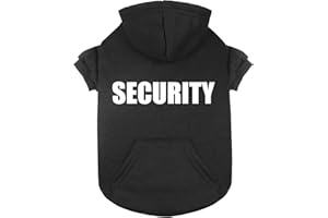 QDYU Dog Sweaters for Medium Dogs Security Dog Hoodie Dog Sweater Soft Brushed Fleece Dog Clothes Dog Hoodie Sweatshirt with Pocket(M)