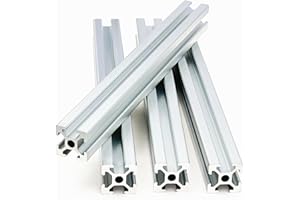 APRAGAZ 150mm T Slot 20x20 Aluminum Extrusion European Standard Silver Extruded Aluminum Anodized Linear Rail High Strength Guide Frame for 3D Printer Parts and CNC DIY Workbench(4 PCS,5.9 Inches)