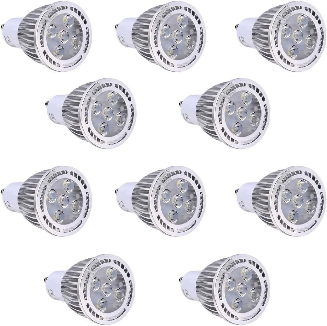 TONGDAUS GU10 5Watts SMD 3030 400-500 LM Warm White Cool/White Clear LED Spotlight AC 85-265V AC 220-240V AC 110-130V (10Pcs) (Color : 110-130V, Size : Cold White)