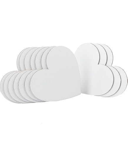 2 Pack Heart Shape Canvas Panels 4x4 Inch - Wood Frame Stretched Blank Art Boards For Painting & DIY Crafts