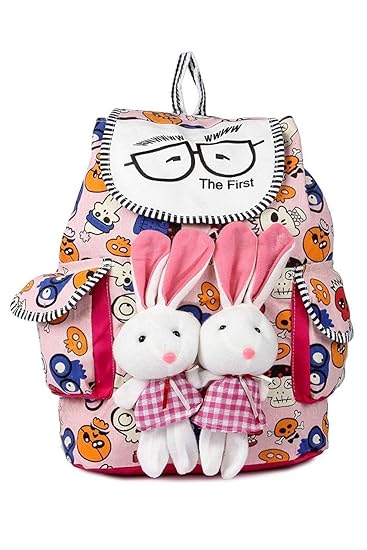 Generic Trendifly Canvas Multicolour Teddy Printed Backpack for Women