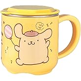 Many Rainbows Pom Pom Purin ABS Stainless Steel Cup with Lid, 260ml