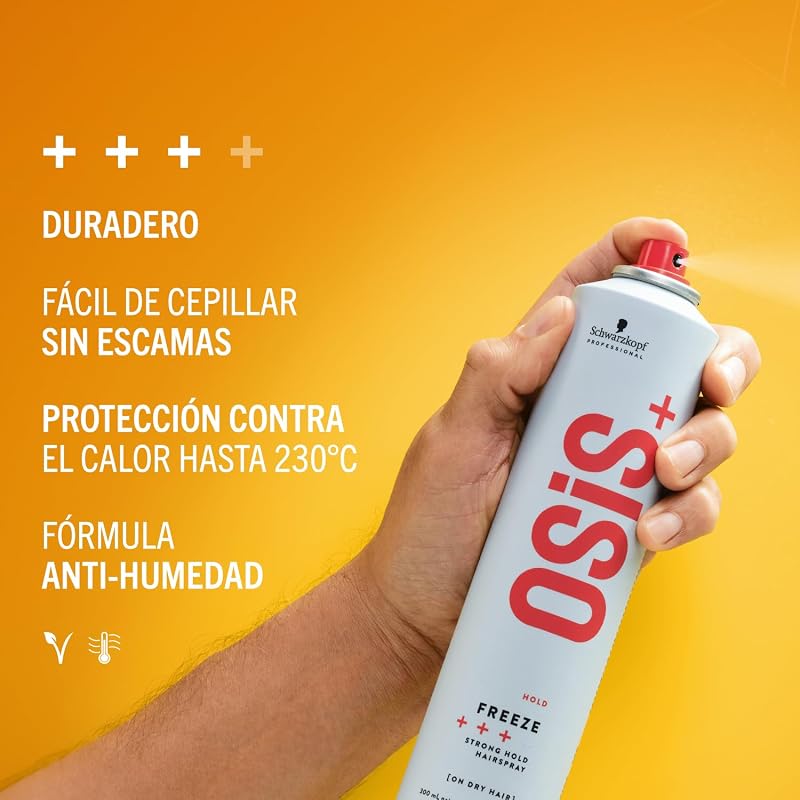 Schwarzkopf Professional OSIS Freeze - Lacca Capelli - Acabado Spazzolable - Fijación Fuerte 300 ml — foto 4 de 7