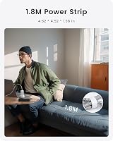 LENCENT Extension Lead with USB C Port 4 Outlets 1 USB-C 3 USB 1.8m Braided view 7