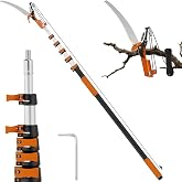 TONYINGO 35FT Reach Manual Pole Saw, Tree Trimming Pruner with 5-29 FT Extendable Flip &amp; Screw Dual Lock, Adjustable Long Handle High Reach Cutter for Yard &amp; Garden