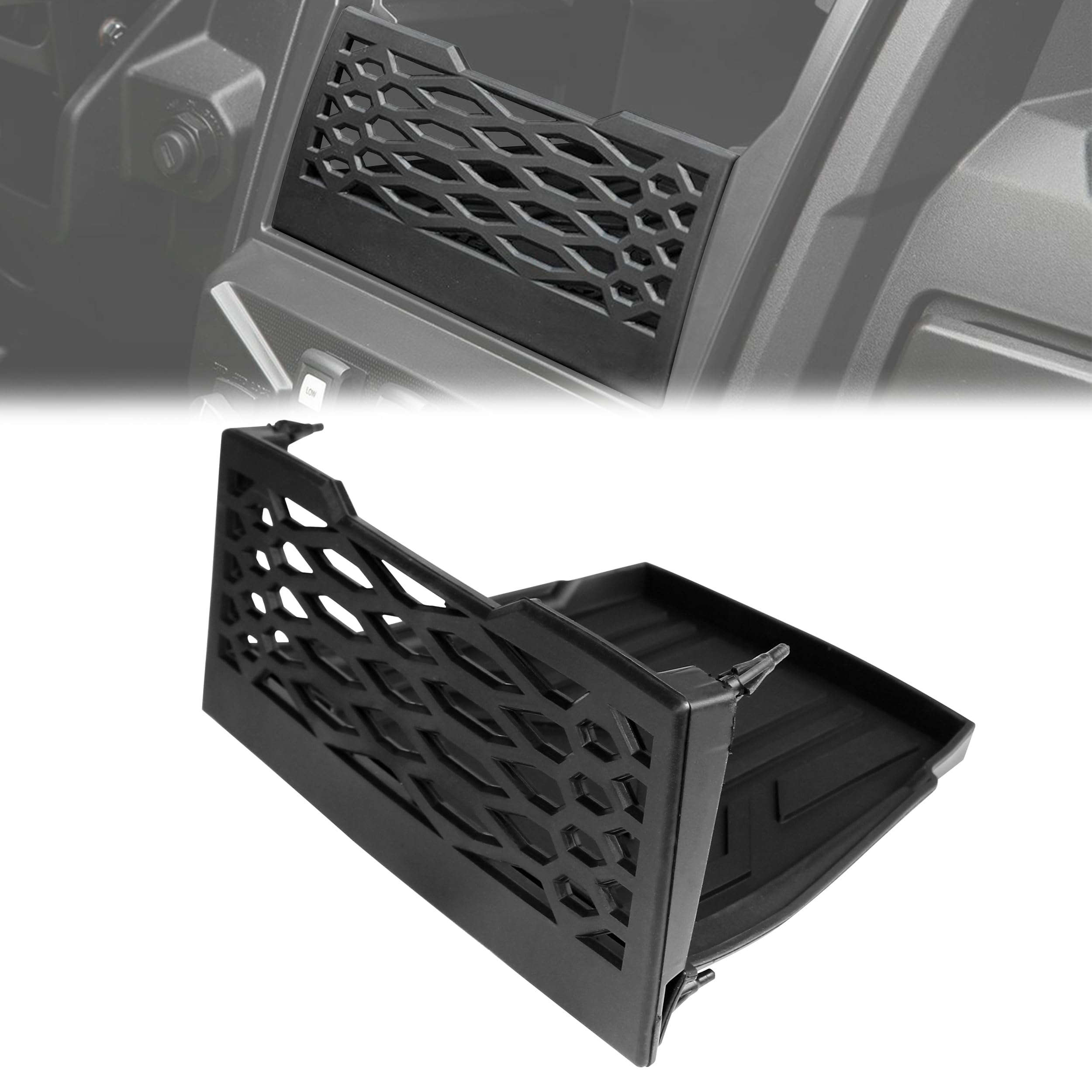 Photo 1 of CUSAUTV Dash Net with Anti-Slip Tray Compatible with 2020-2025 Kawasaki Teryx KRX 1000 Accessories Under Dash Tray Dashboard Storage Mesh Net Replacement for 99994-1340