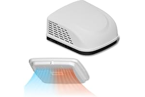 KINGRVER RV AC Unit 15000 BTU Non-Ducted Rooftop Air Conditioner with Heat Strip, 2-in-1 Heating and Cooling Mode, With Air Distribution Box White