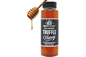 Honey Feast 12oz Truffle Honey - Gourmet Infused Honey with Premium Black Truffle, Luxurious Truffle Sauce for Culinary Delights, Perfect Foodie Gift & Unique Flavor Experience