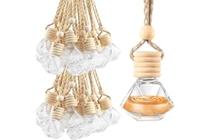 100pcs Hanging Car Air Fresheners, Aroma Diffuser, Glass Car Perfume Bottles, Empty Aromatherapy Scent Fragrance Interior Acc