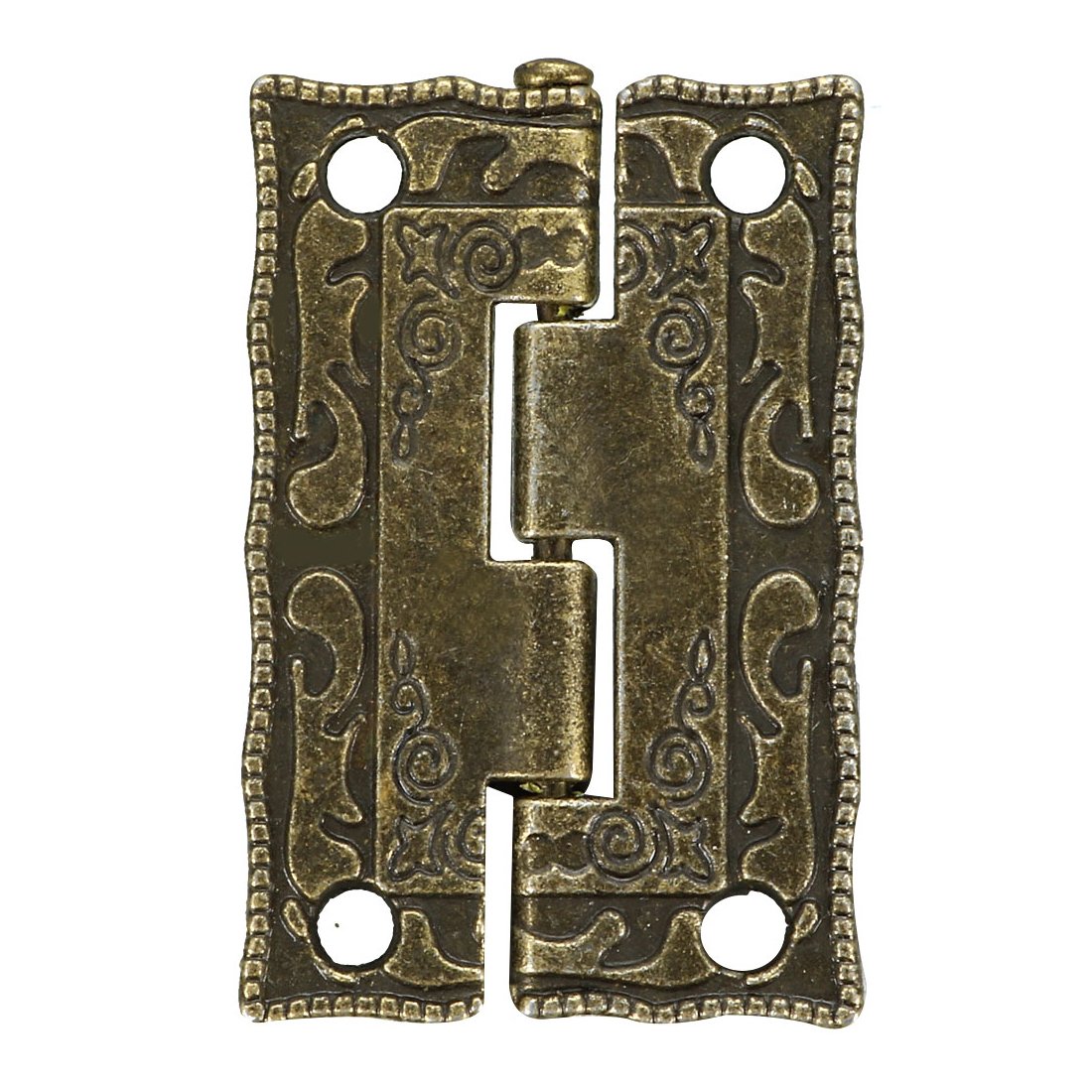 sourcing map 1.4" Antique Bronze Hinges Retro Carved Hinge Replacement with Screws 2pcs