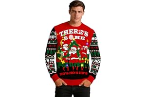 Cozople Men Women Light-up Ugly Christmas Sweater Party Knitted Pullover Jumpers with Multi-Colored Led Flashing Lights