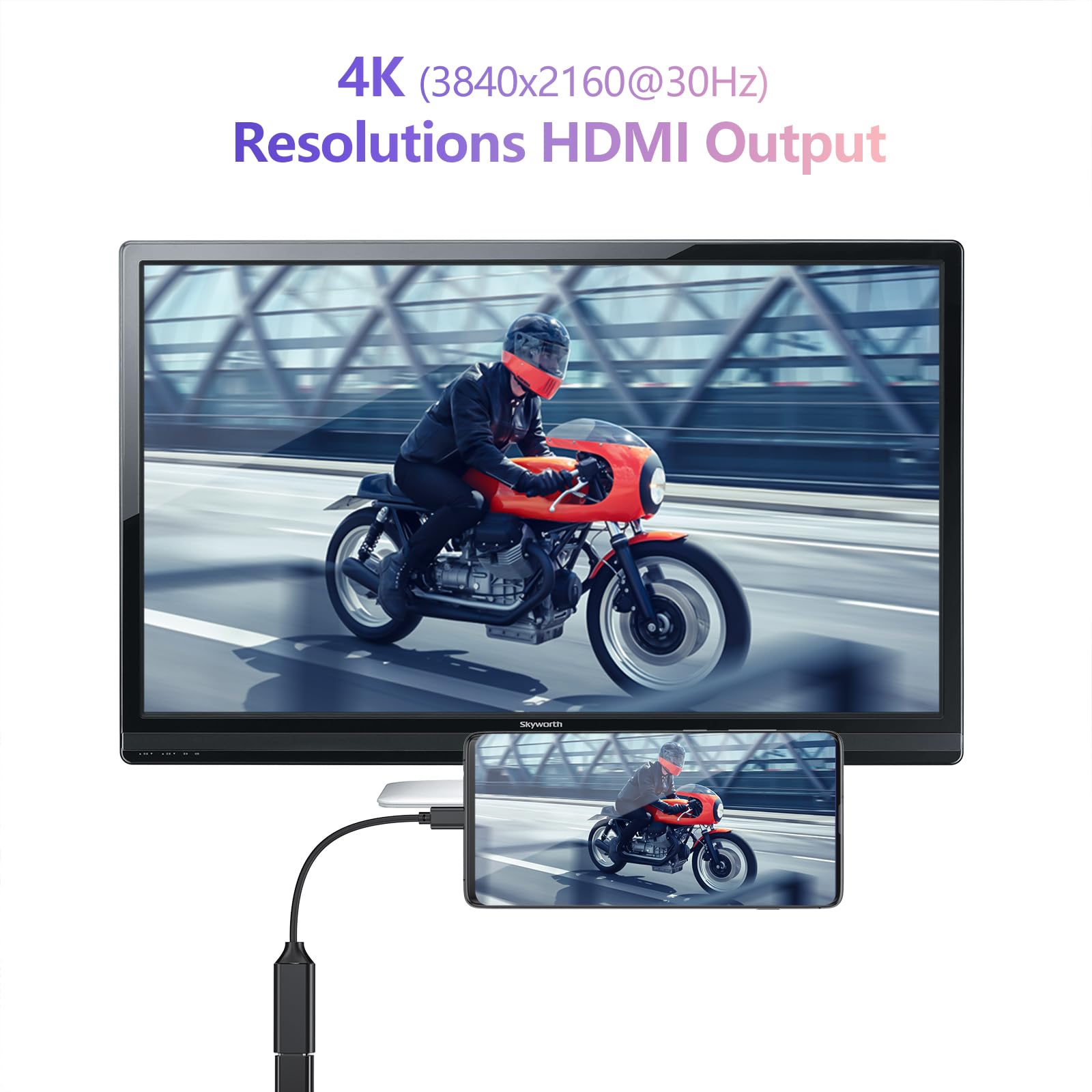 RayCue USB C to HDMI Adapter 4K, USB Type-C to HDMI Adapter [Thunderbolt 3/4 Compatible] with iPhone 15 Pro/Max, MacBook Pro/Air 2023, iPad Pro, iMac, S23, XPS, Surface and More