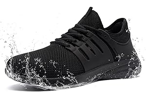 DYKHMILY Waterproof Steel Toe Sneakers for Women Lightweight Slip Resistant Running Shoes Puncture Proof Breathable Food Service Work Shoes