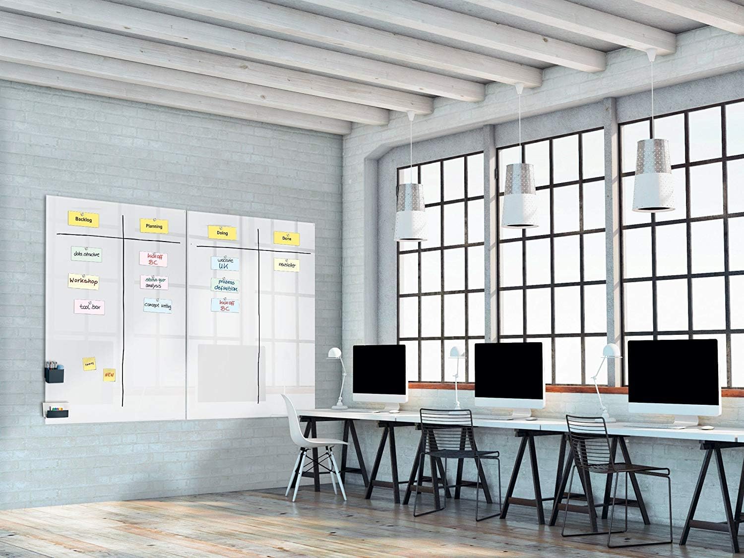 SIGEL GL235 Premium Glass magnetic Board / White Board, glossy surface, 240 x 120 cm, easy mounting, super White - Artverum - Image 3