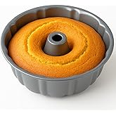 10-Inch Nonstick Cake Pan, Fluted Tube Pan for Pound Cakes, Muffins, Angel Food Cake, Coffee Cake, and More – Easy Release, Dishwasher Safe, Oven Safe, Heavy Duty