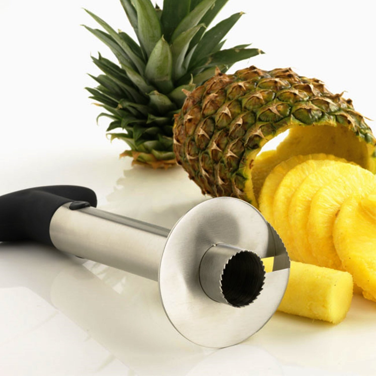 Experty Stainless Steel Pineapple Peeler Corer Slicer Kitchen Gadget - All In One Tool