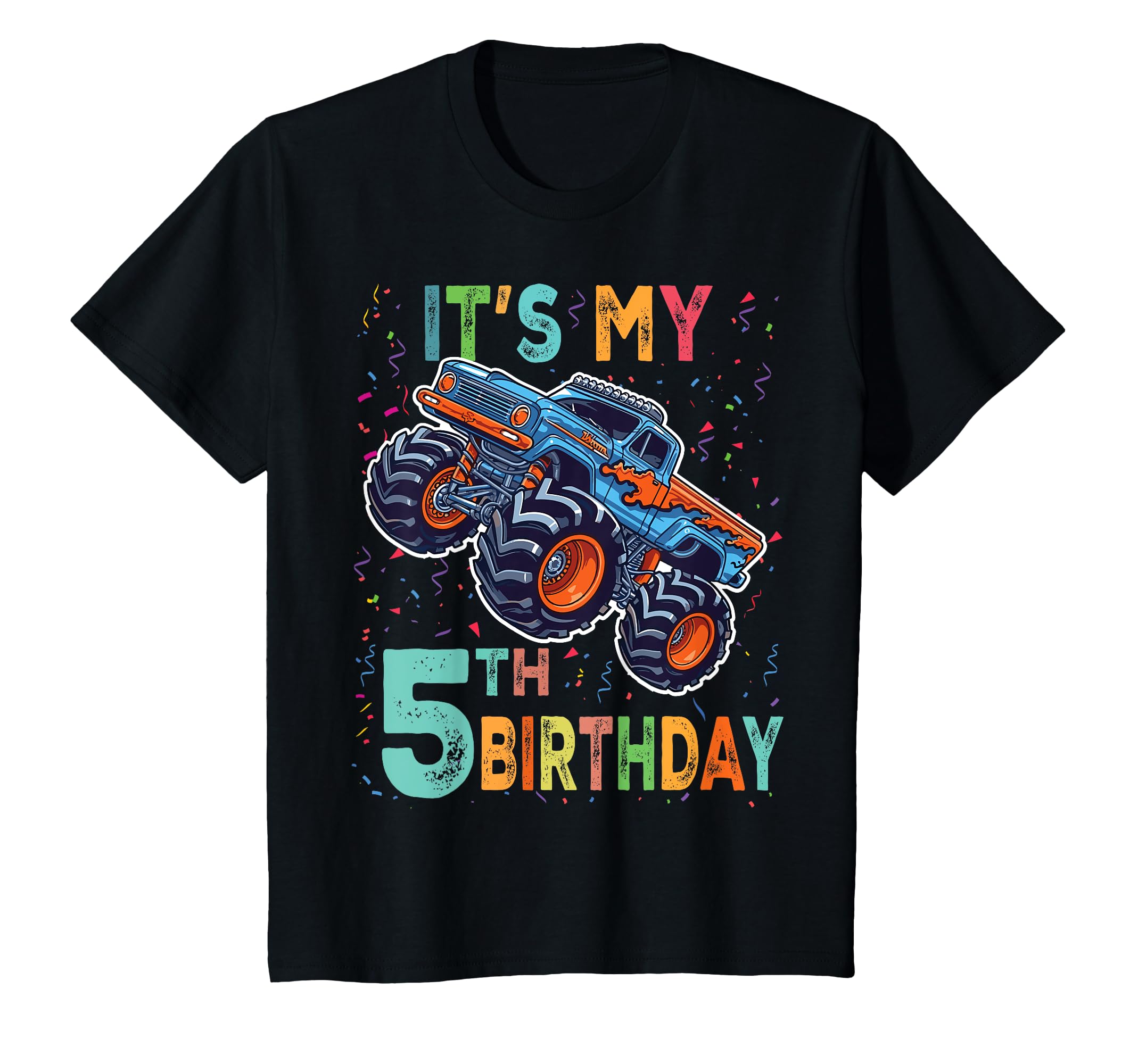 Photo 1 of **IN BLUE**Kids 5 Years Old Boy Girl It's My 5th Birthday Boys Monster Truck T-Shirt, SMALL