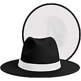 SAJUZEN Womens & Mens Fedora Hats, Wide Brim Fedora Hats for Women Men