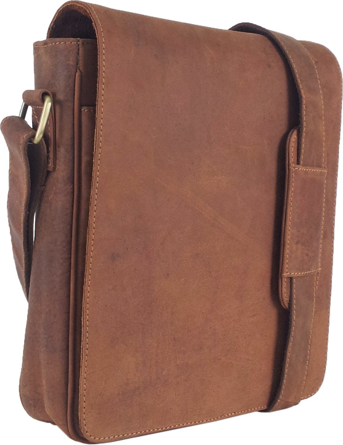UNICORN Real Leather Cognac Tan ipad, Ebook or Tablets Messenger Bag #3E