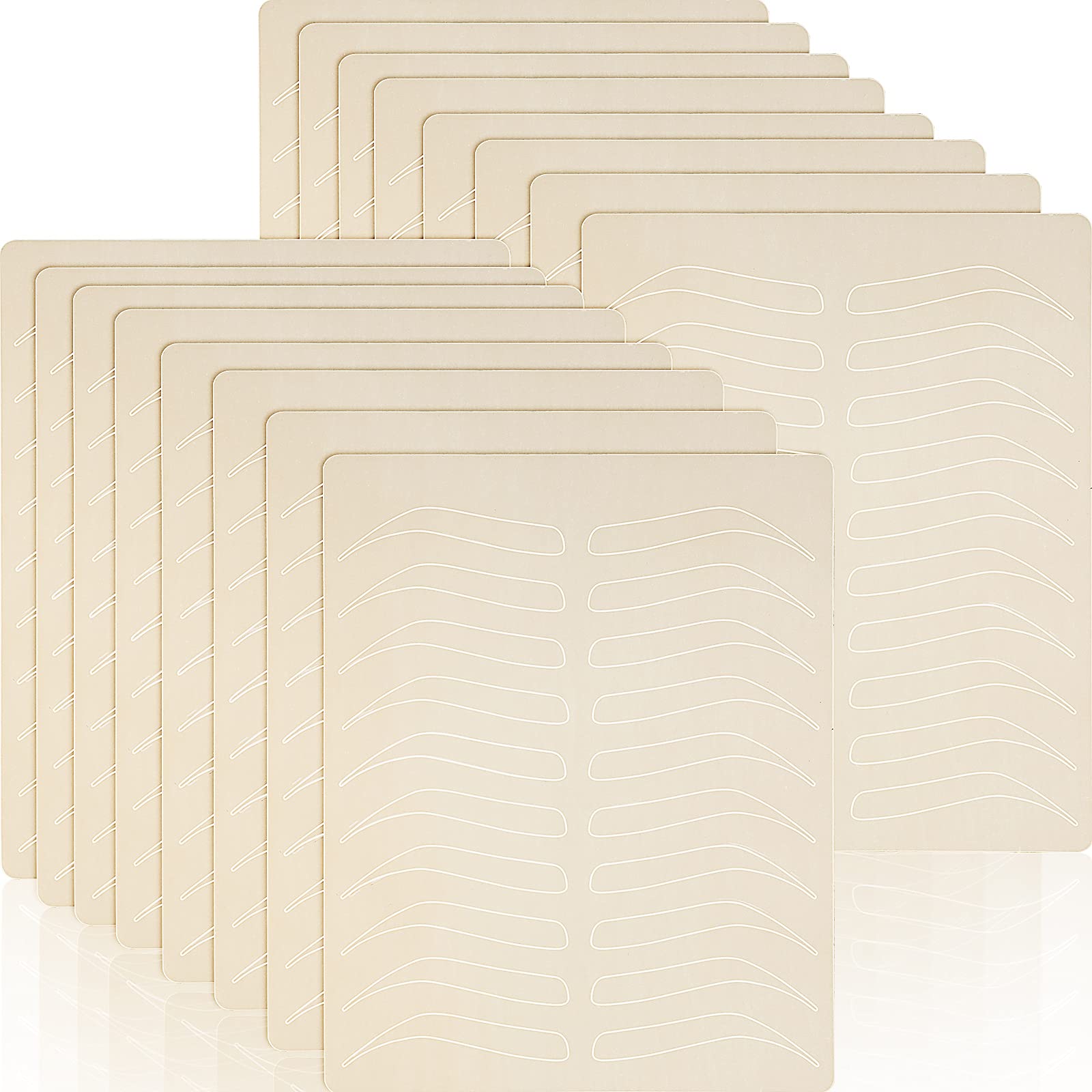 Maitys 16 Pieces Microblading Eyebrow Practice Tattoo Double Sided Fake Skin for Tattoo, Latex Eyebrows Fake No Ink Makeup Silicone Skins Microblading Practice Kit(White)