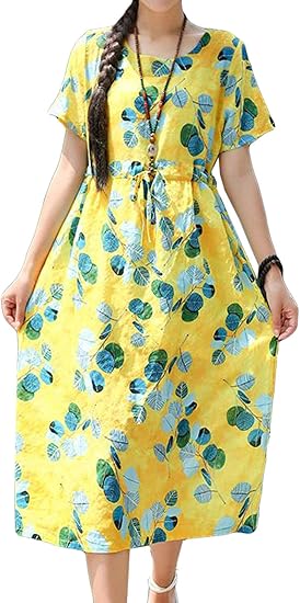 Amazon Aisaidunレディース ワンピース ゆったり レディース ワンピース 夏 無地 可愛い ファッション ワンピース お出かけ ワンピース チュニック 通販