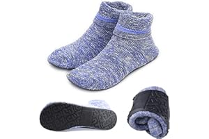 AIYUE Women Non-slip Fuzzy Slipper Socks with Waterproof Soles Rubber Bottom Grippers