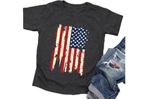 LAZYCHILD American Flag Shirt Toddler Boys Girls Patriotic T-Shirt USA Flag Graphic Tshirts 4th of July Tee Tops