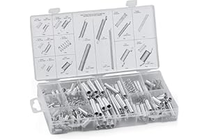 Professional 200Piece Spring Assortment Kit 20 Sizes Compression & Extension Springs Set with Storage Box Industrial Strength