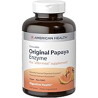 American Health Original Papaya Digestive Enzyme Chewable Tablets - Promotes Nutrient Absorption and Helps Digestion - 600 Co