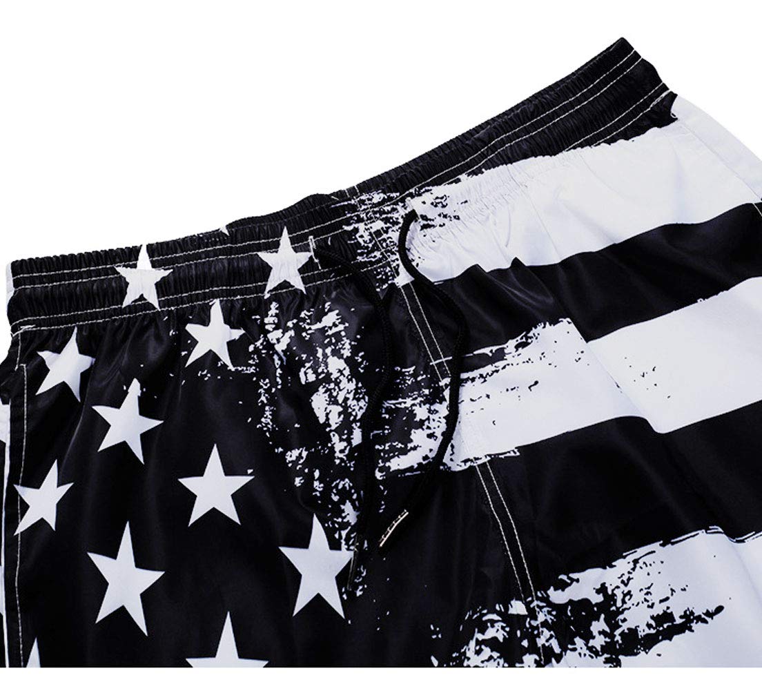 Ophestin Men Swimming Trunks Board Shorts - Quick Dry Beach Shorts with Fun Print Tropical Swim Trunks