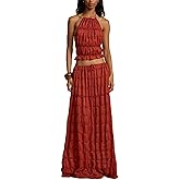 Women Y2K Skirt Set Outfits Strapless Crop Top Bodycon Midi Skirt Dress Sexy 2 Piece Knit Outfits Skirt Summer