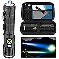 Spriak Rechargeable Flashlight High Lumens-Super Bright Magnetic Flash Light with Power Digital Display, Long Range,Dimmable,Waterproof,Pocket Handheld Tactical LED Flashlights for Emergency
