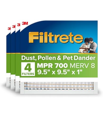 Filter King 9x12x1 Air Filter | 4-PACK | MERV 8 HVAC Pleated A/C Furnace Filters | MADE IN USA | Actual Size