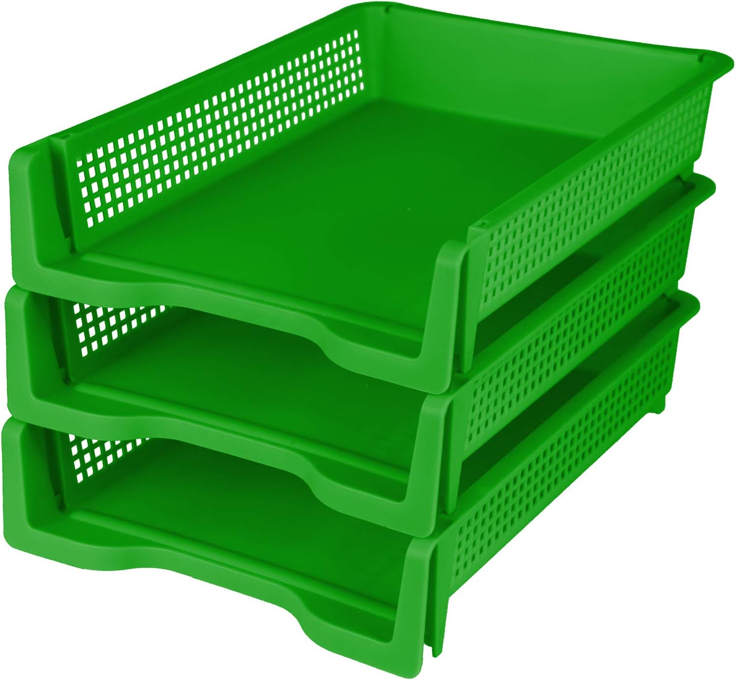 Oxbridge Stackable A4 Letter Filing Document Trays MATT GREEN 3
